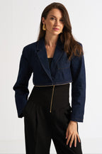Cropped Denim Blazer