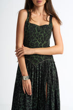 Square neckline Leopard Dress